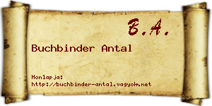 Buchbinder Antal névjegykártya